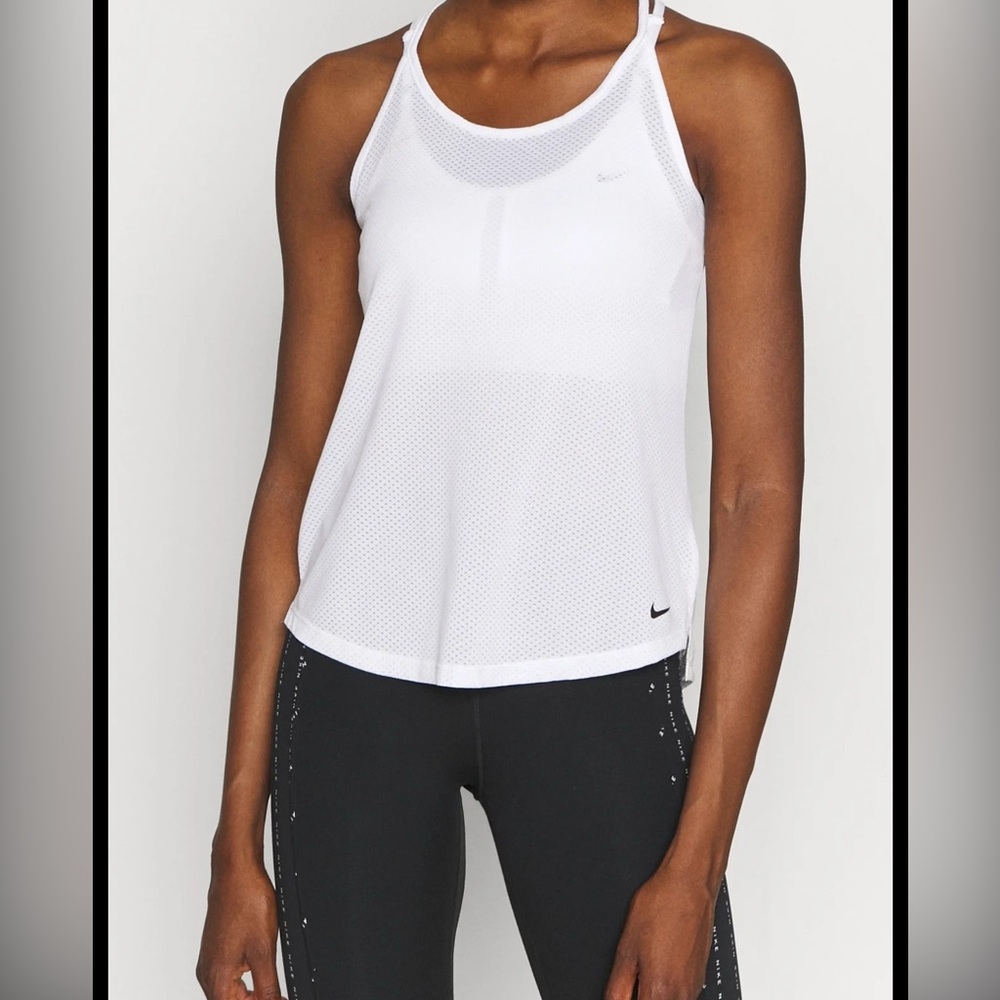 Nike Women's Cream Mesh Tank Top Sz M